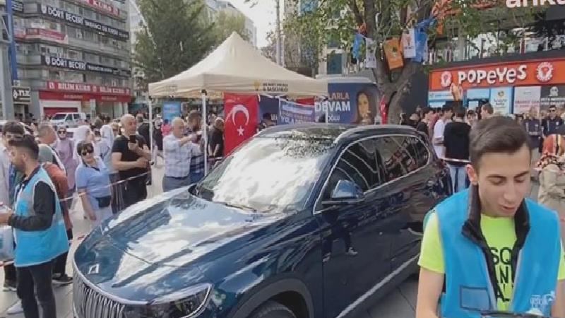 Togg, AKP’nin seçim standında sergileniyor
