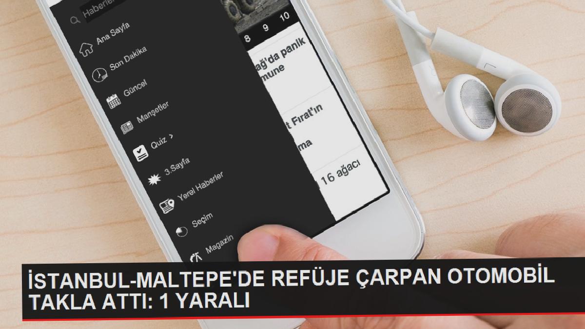 Maltepe sahil yolunda otomobil takla attı: 1 yaralı