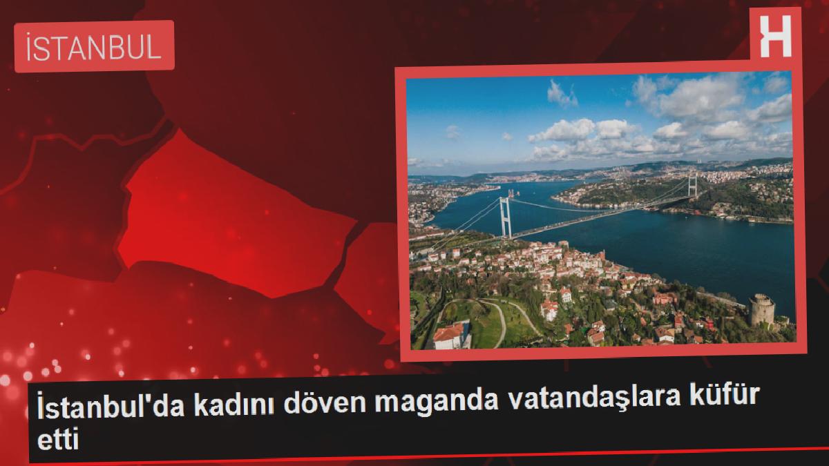 İstanbul’da kadını döven maganda vatandaşlara küfür etti