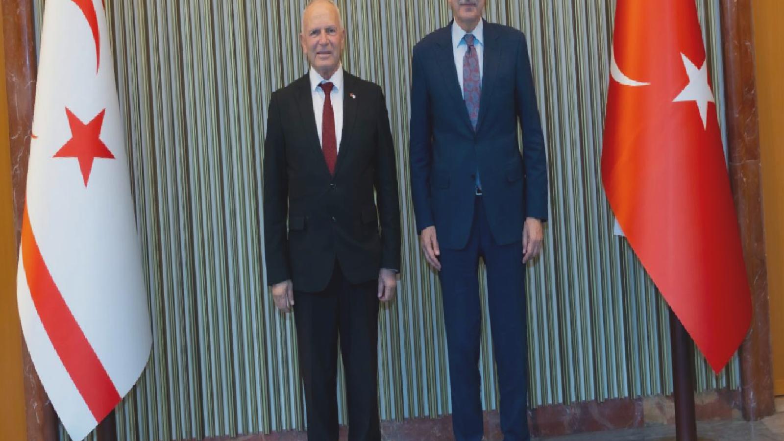 TBMM Başkanı Kurtulmuş, KKTC Cumhuriyet Meclisi Başkanı Töre ile bir araya geldi: Kıbrıs’ın haklı davasının yanındayız