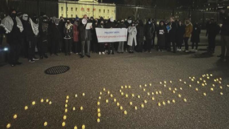 Biden yönetimi çalışanlarından Beyaz Saray önünde Gazze’de acil ateşkes çağrısı