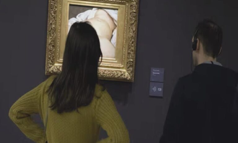 Fransız sanatçı Courbet’nin vulva çizimine sprey boyayla “MeToo” yazıldı