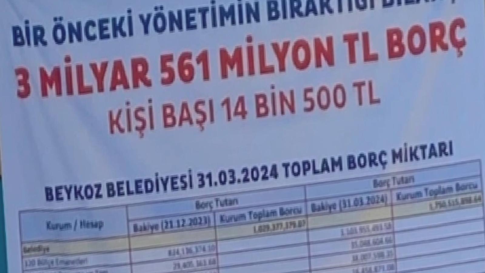 Eski Beykoz Belediye Başkanı Aydın’dan belediyeye asılan borç afişine ilişkin açıklama: 3 kuruşluk tazminat davası açıyoruz