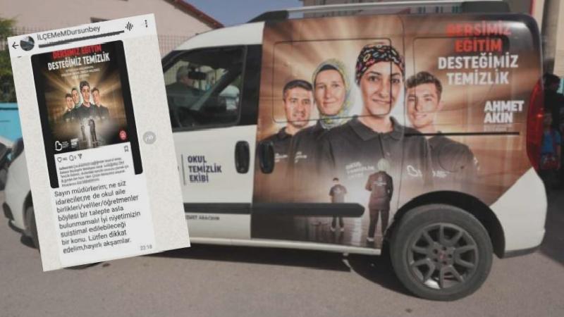 Balıkesir’de ilçe milli eğitim müdürlüğünden okul müdürlerine mesaj: Büyükşehir belediyesinden asla temizlik talebinde bulunmayın