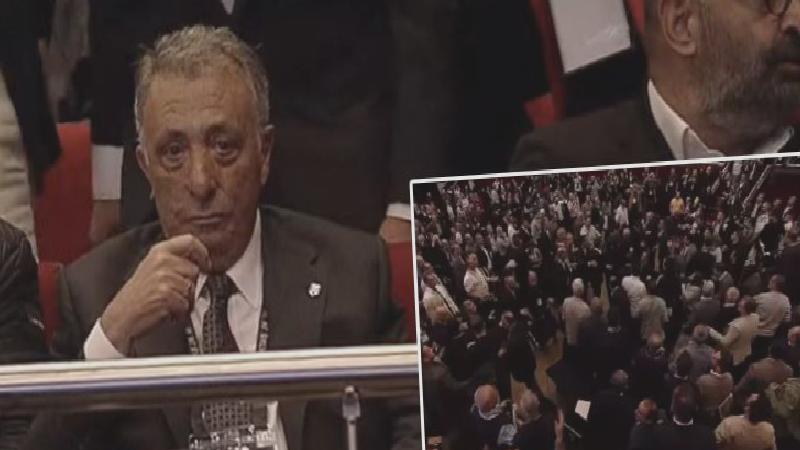 Beşiktaş Genel Kurulu’nda ortalık karıştı; Ahmet Nur Çebi’ye protesto, üyeler arasında kavga!