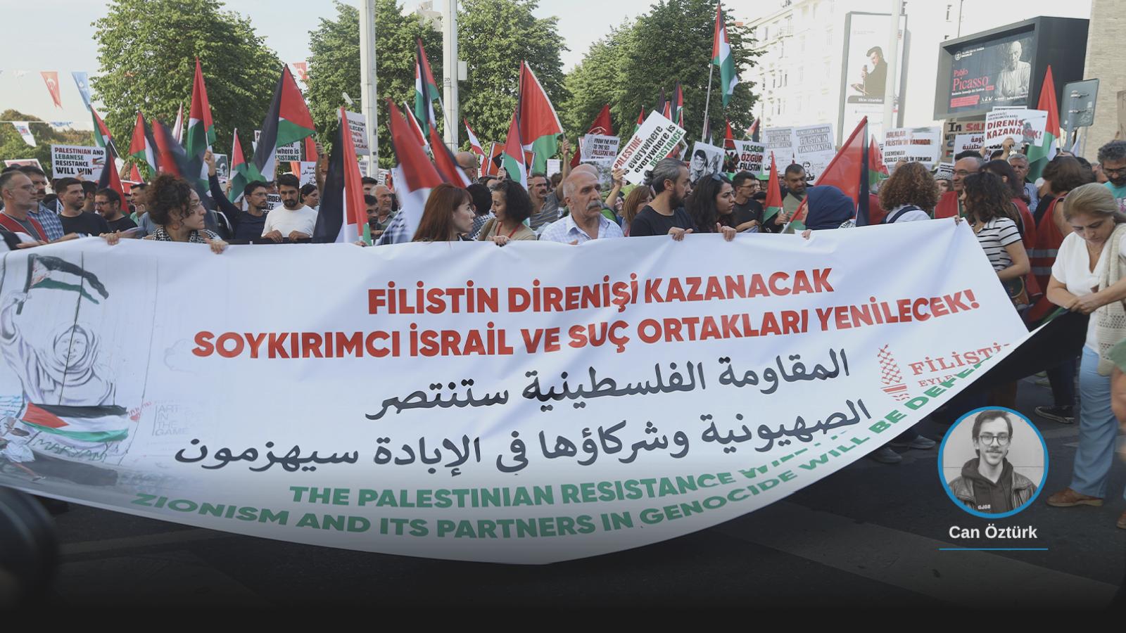 Hamas’ın “Aksa Tufanı” operasyonunun birinci yılında Filistin yürüyüşü: “Zafer Filistin halkının, özgürlük Filistin toprağının olacak”