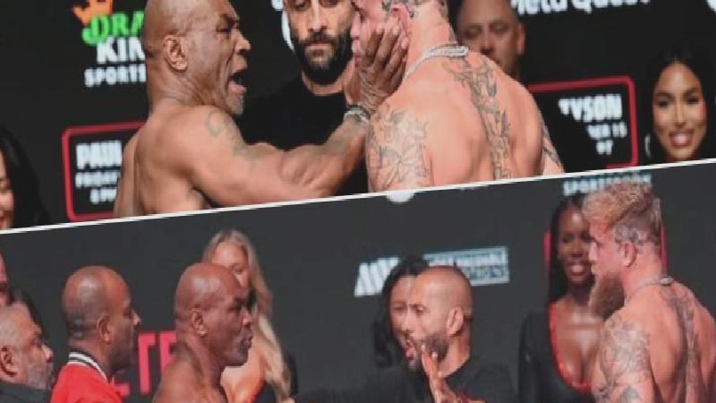 Tarihi boks maçı öncesi Mike Tyson’dan Jake Paul’a tokat!