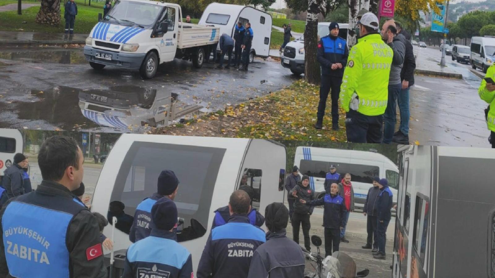 İBB kamu alanlarını işgal eden karavanları tahliye ediyor