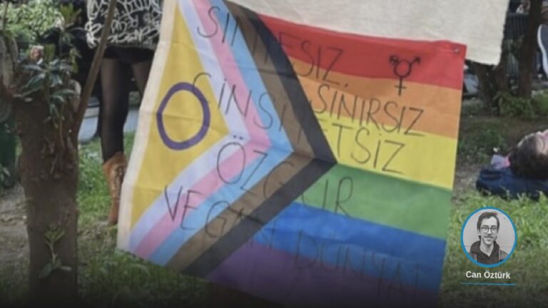 YTÜ’de güvenlikten protestocu öğrencilere sert müdahale | “Elimizdeki LGBTİ+ bayraklarını ‘toplumu rahatsız ediyor’ diyerek zorla aldılar”