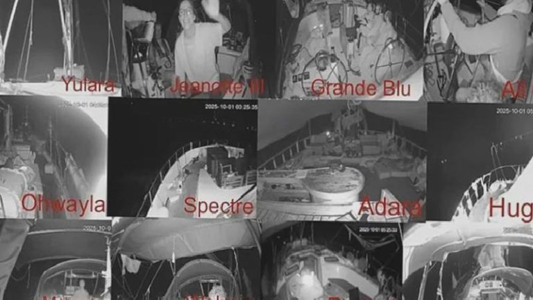 Küresel Sumud Filosu, 3 mil uzaklarında İsrail donanması olduğu değerlendirilen 20’den fazla gemi tespit edildiğini bildirdi
