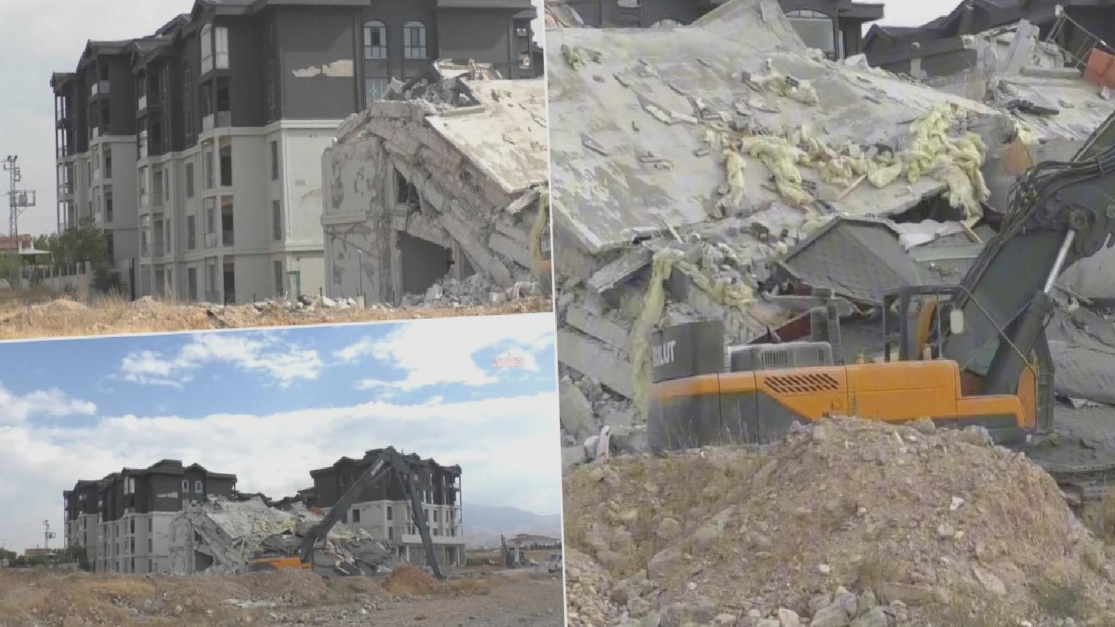 “Sağlam zemin, güvenli yapı” vaadi ile satışa çıkarılmıştı; AKP’li belediyenin yaptığı depremde ağır hasar alan binaların yıkımına başlandı!